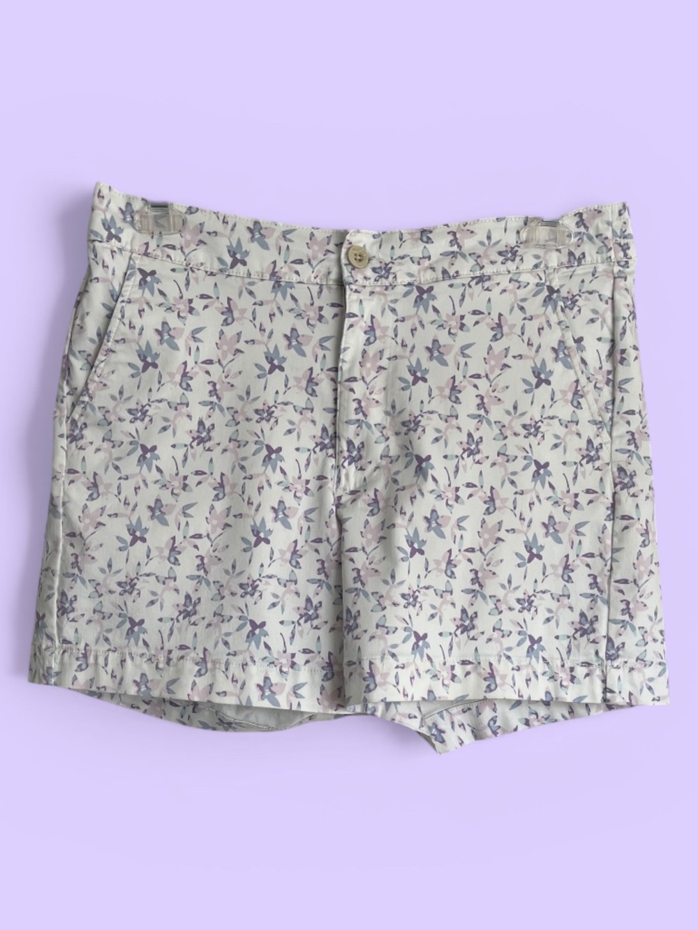 JACHS Girlfriend Violet Patterned 5" Shorts Size L
